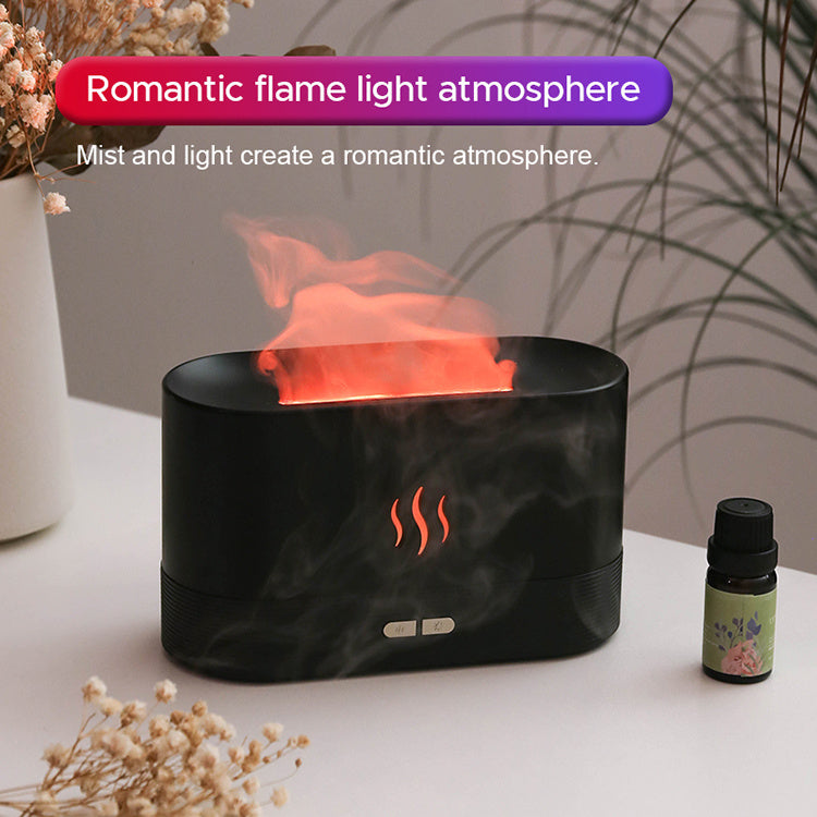 Ultrasonic Flame Humidifier - LED RGB Multi-Color Essential Oil Diffuser